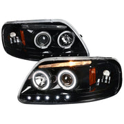 1997-2004 Ford F-150 / Expedition Dual Halo Projector Headlights Jet Black