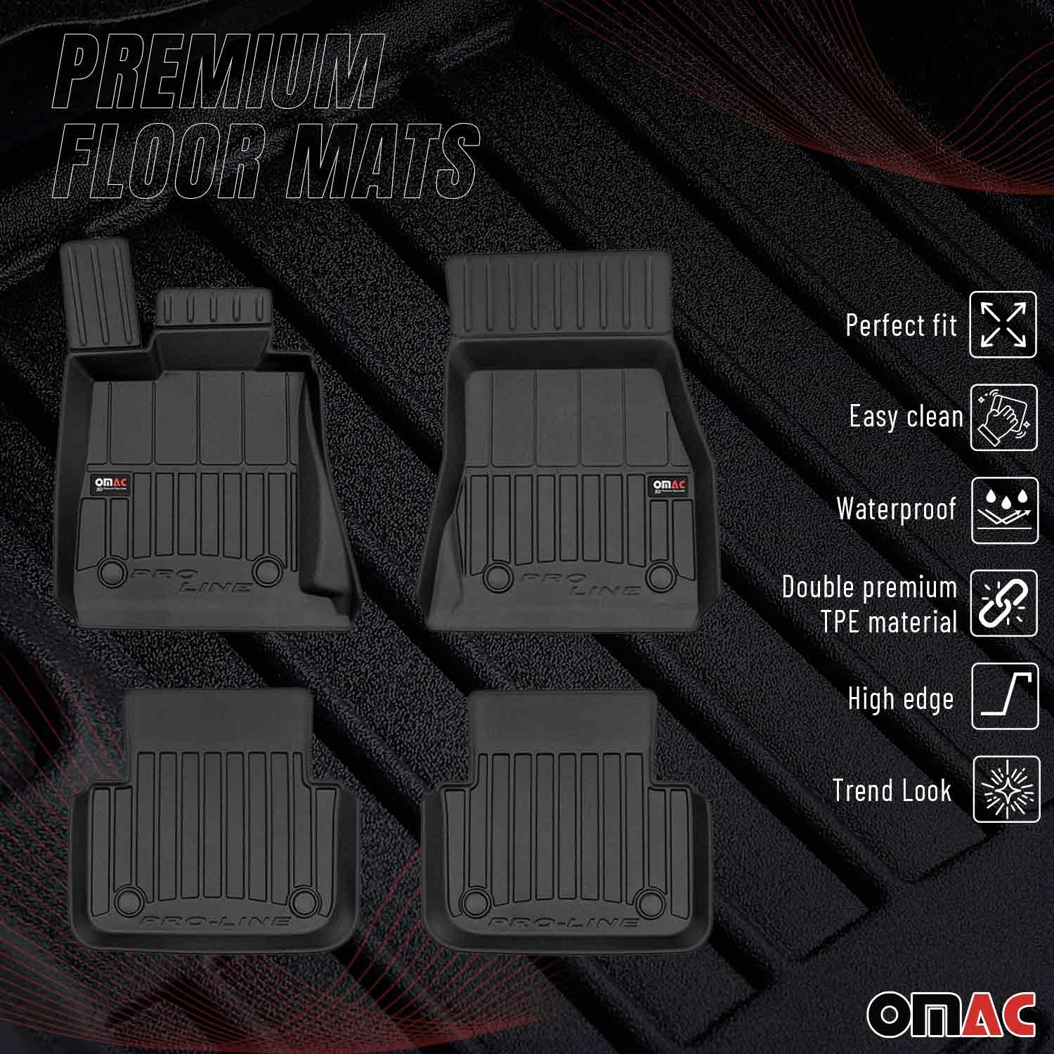 2020-2026 BMW 8 Series G16 Gran Coupe Premium Floor Mats Liners Full Set All Weather Heavy Duty Black