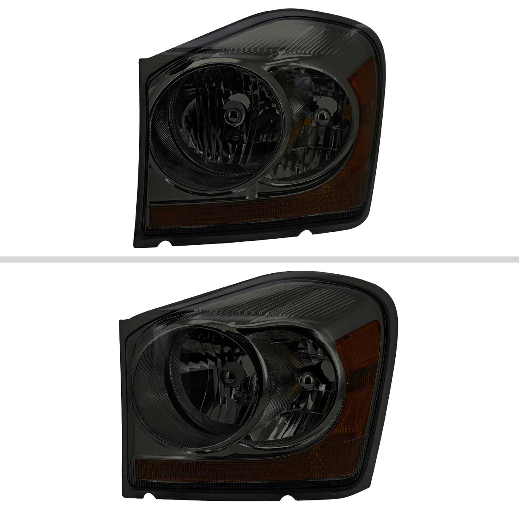For Dodge Durango 2004-2006 Factory Style Headlights Chrome Housing Smoked Lens