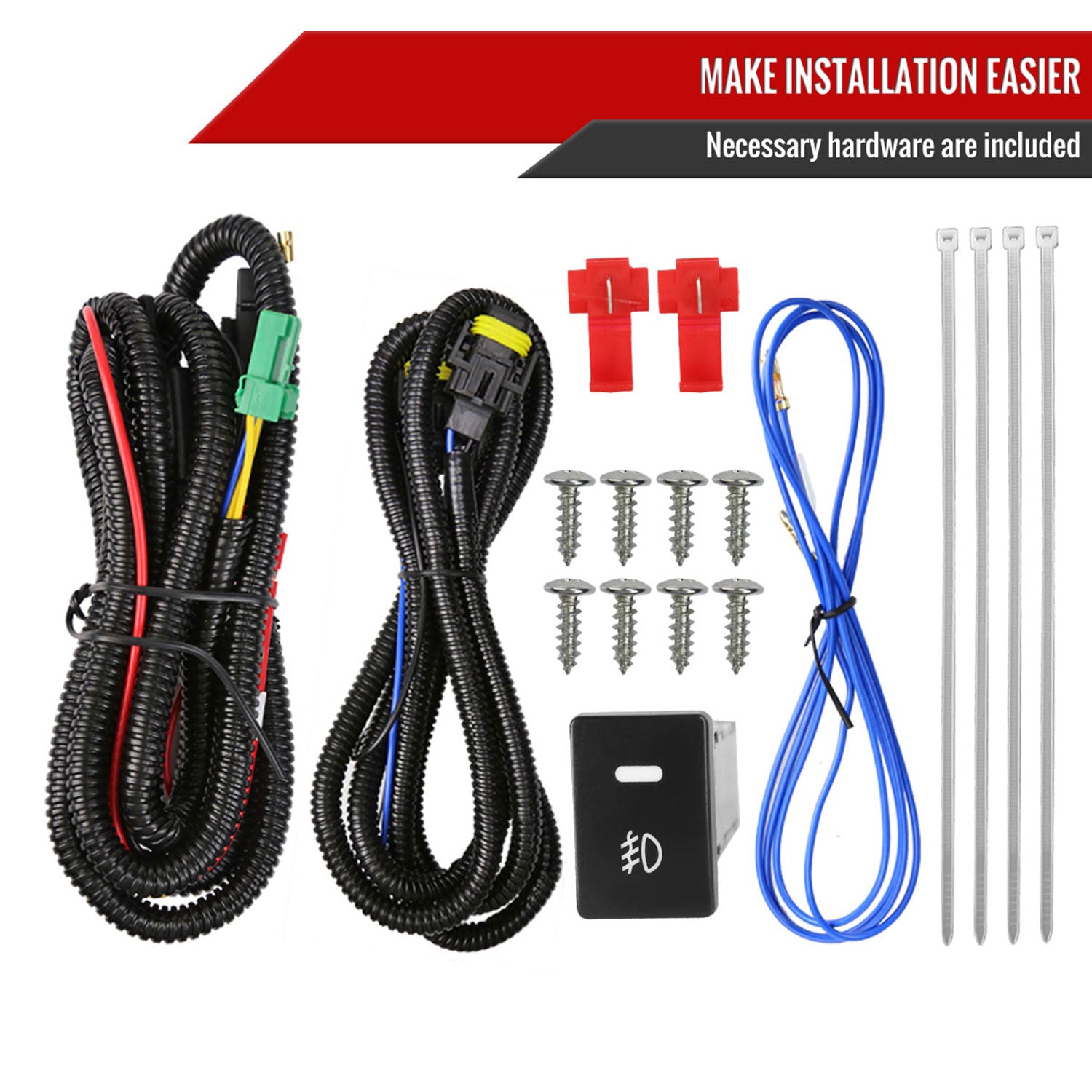 2014-2016 Toyota Corolla H16 Silver Bezel Fog Lights Kit Chrome/Clear Lens