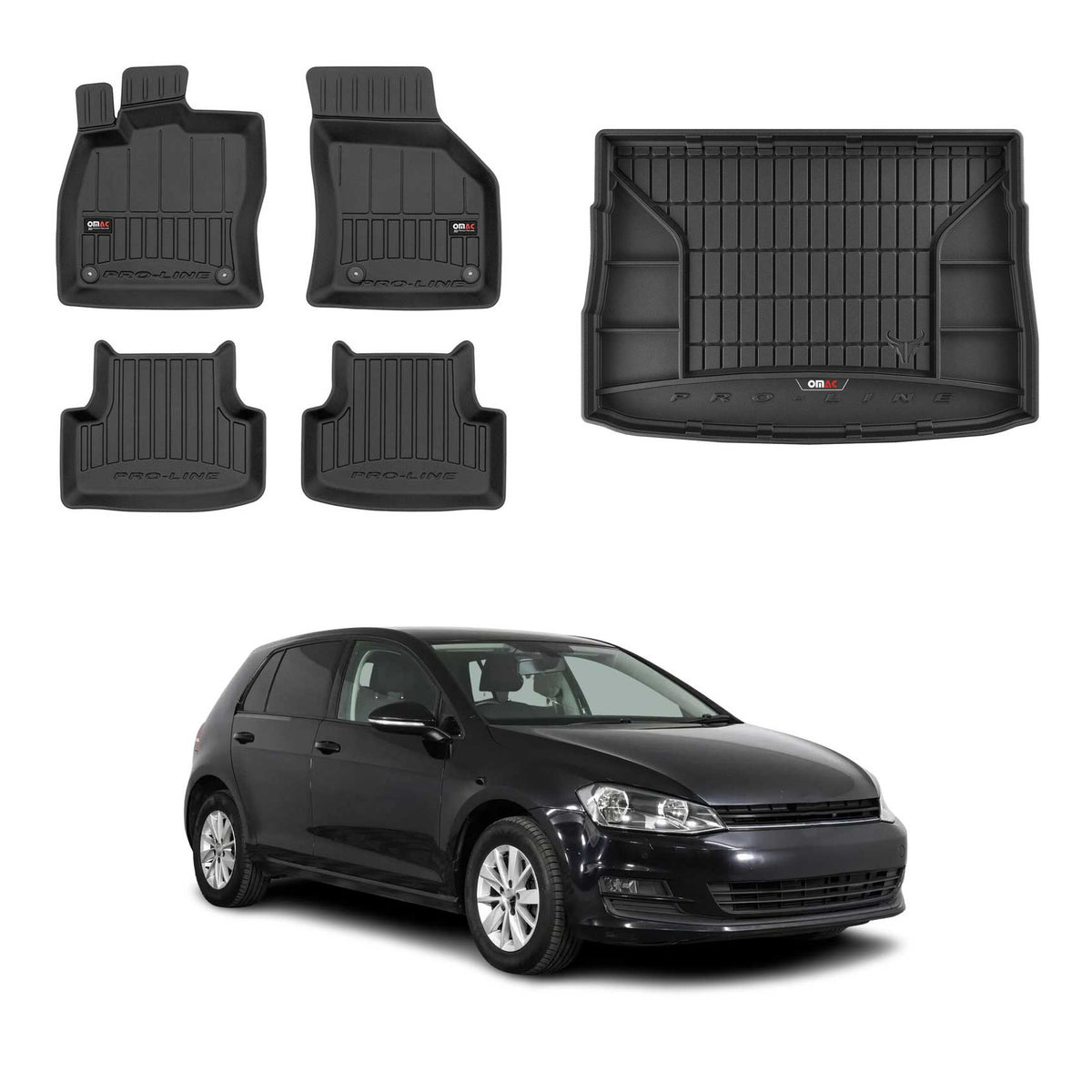 OMAC Floor Mats & Cargo Liners for VW Golf Mk7 2015-2021 Upper Trunk