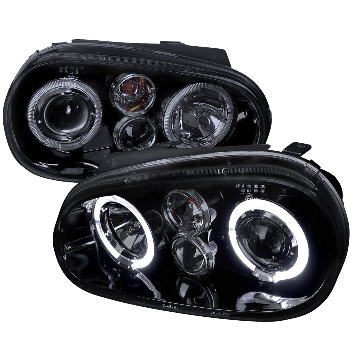 1999-2006 VW Golf Mk4 GTI/R32 Cabrio Dual Halo Projector Headlights Black