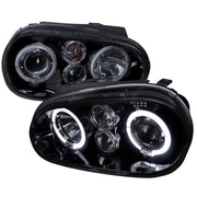 1999-2006 VW Golf Mk4 GTI/R32 Cabrio Dual Halo Projector Headlights Black