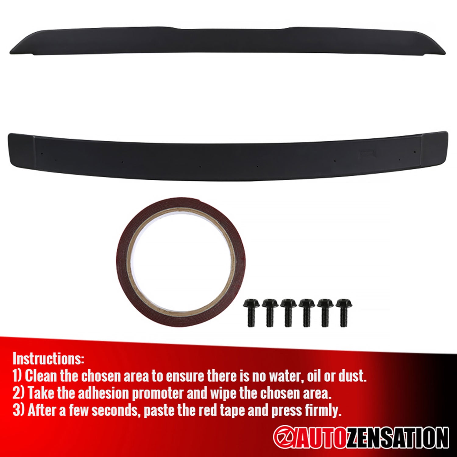 2008-2017 Dodge Challenger Black Primer ABS Hellcat Style Rear Spoiler