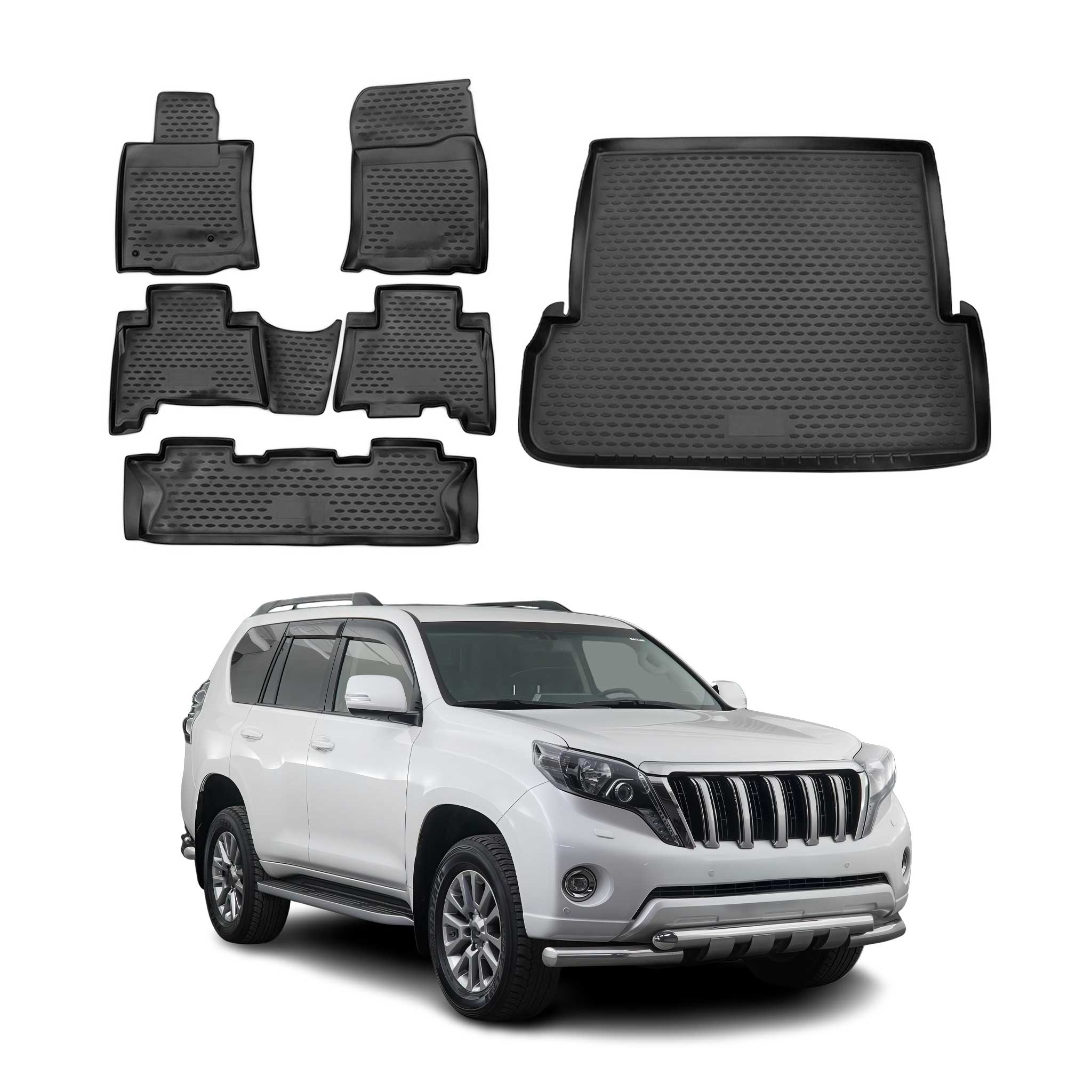 2010-2013 Lexus GX 460 Floor Mats & Cargo Liner Full Set All Weather Black
