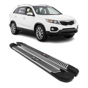 2011-2013 Kia Sorento Running Boards Side Steps Silver & Black