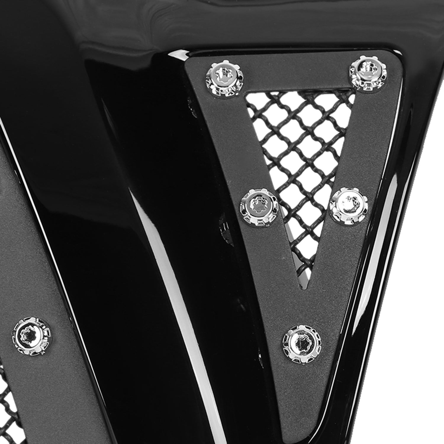 2005-2011 Toyota Tacoma Glossy Black ABS Rivet Style Grille w/ S.Steel Mesh