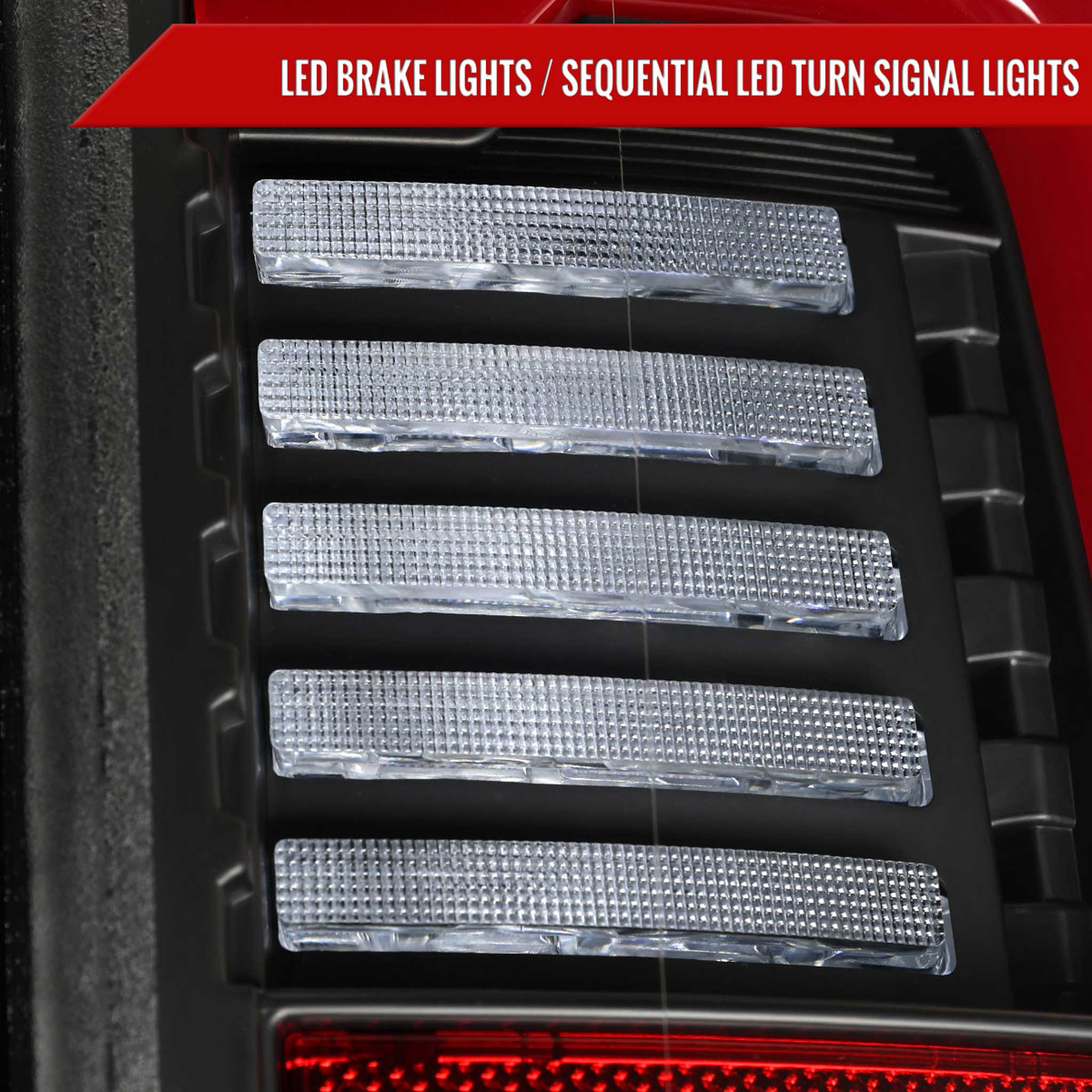 For Dodge RAM 2500/3500 2019-2024 Red LED Bar Sequential Signal Tail Lights Black Housing Clear Lens