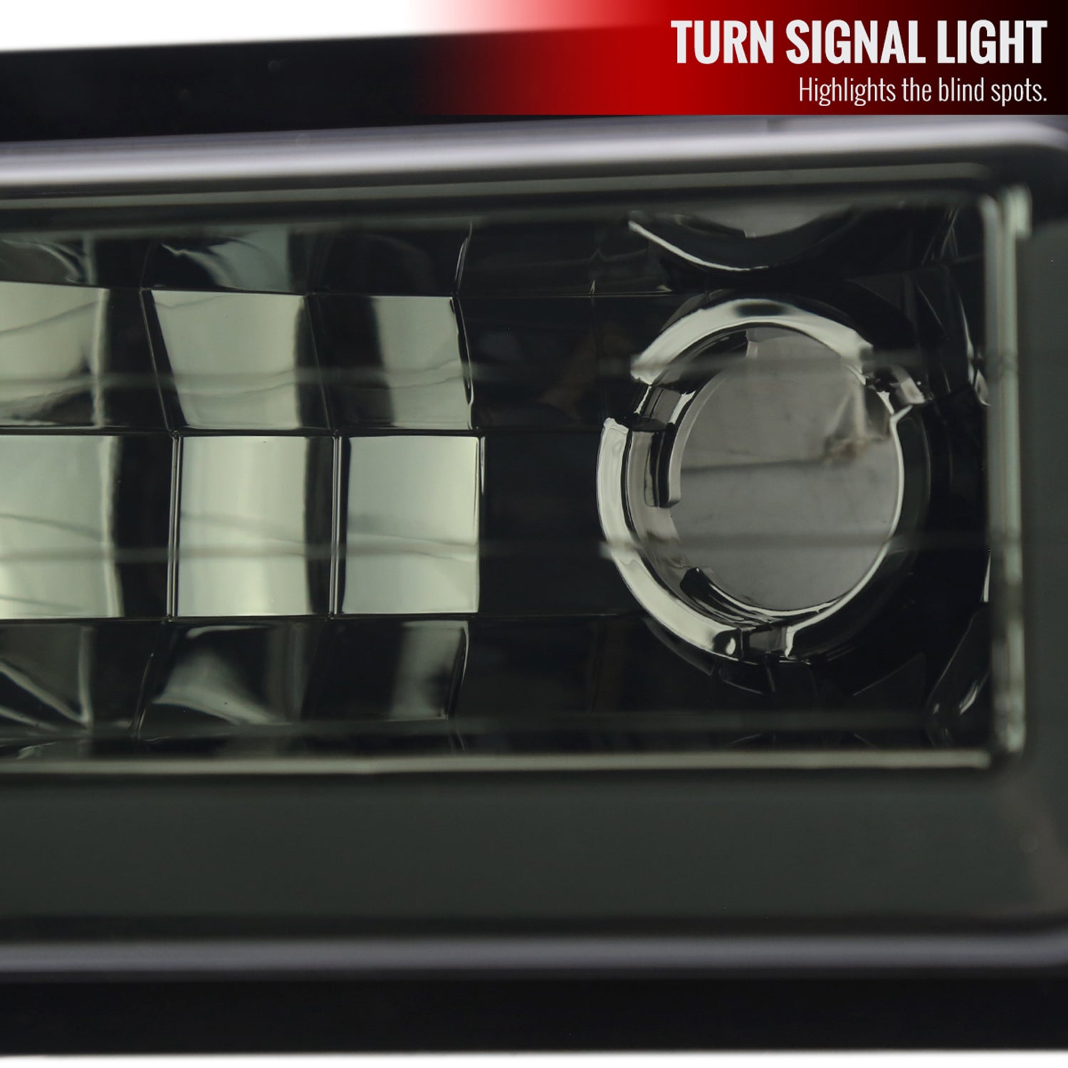 1988-1998 Chevy C10 GMC C/K LED Strip Bumper Corner Signal Lights Chrome/Smoke