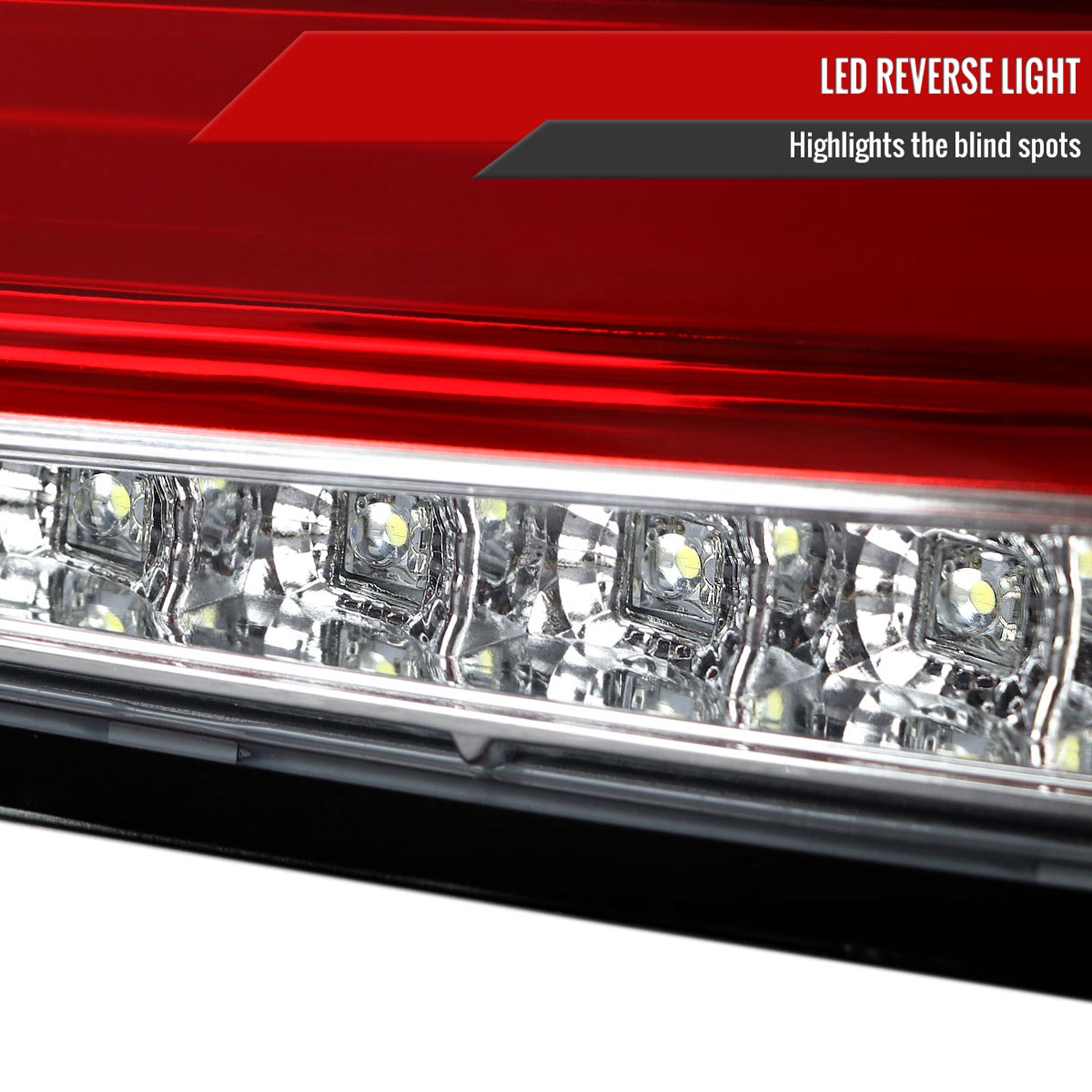 2015-2021 Subaru WRX Sequential White Bar LED Tail Lights Chrome/Red Lens