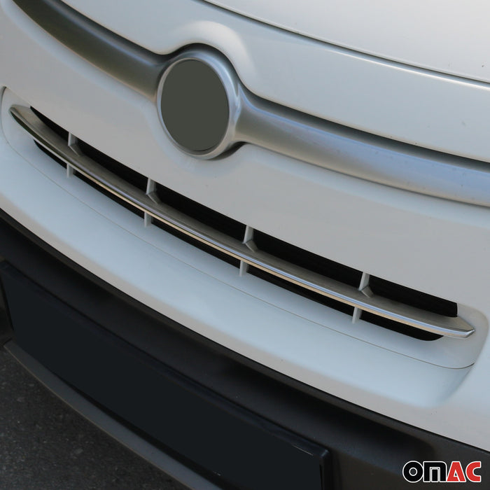Front Bumper Grill Trim Molding for Fiat 500L Rockstar 2014-2020 Steel Silver