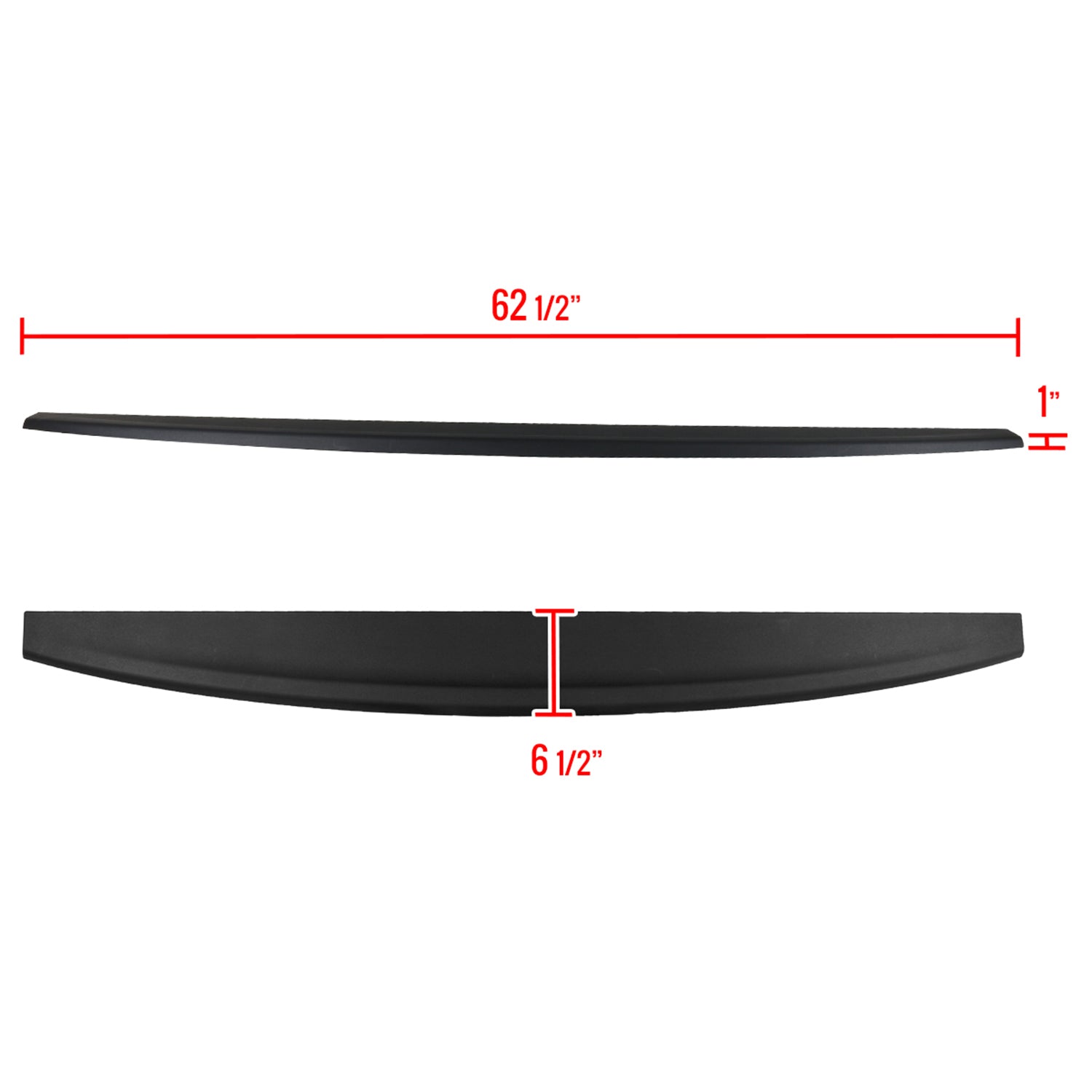 2009-2019 Dodge Ram 1500 2500 3500 ABS Black Tailgate Cap Moulding Cover