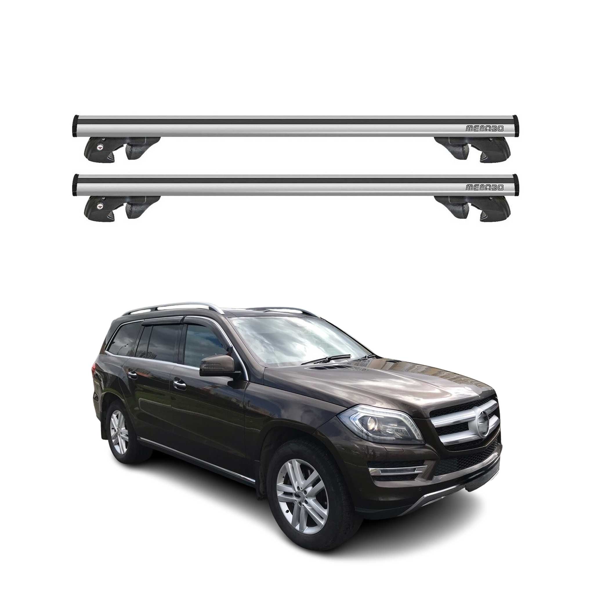 2012-2015 Mercedes ML Class W166 Roof Rack Cross Bars Silver