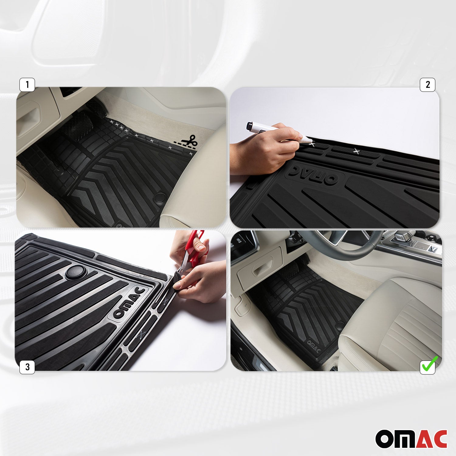 2019-2026 Genesis G70 Semi-Custom fit Floor Mats Liner All Weather 3D Black Waterproof 4Pcs