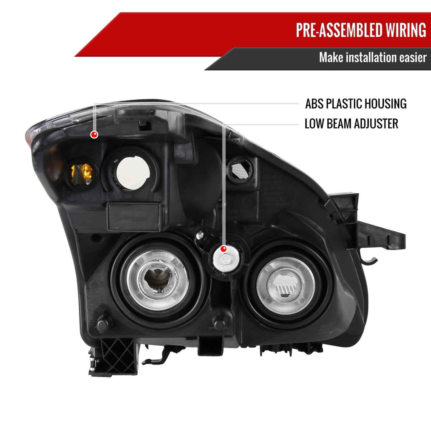 2010-2012 Nissan Altima Sedan Factory Style Headlights Chrome/Clear Lens