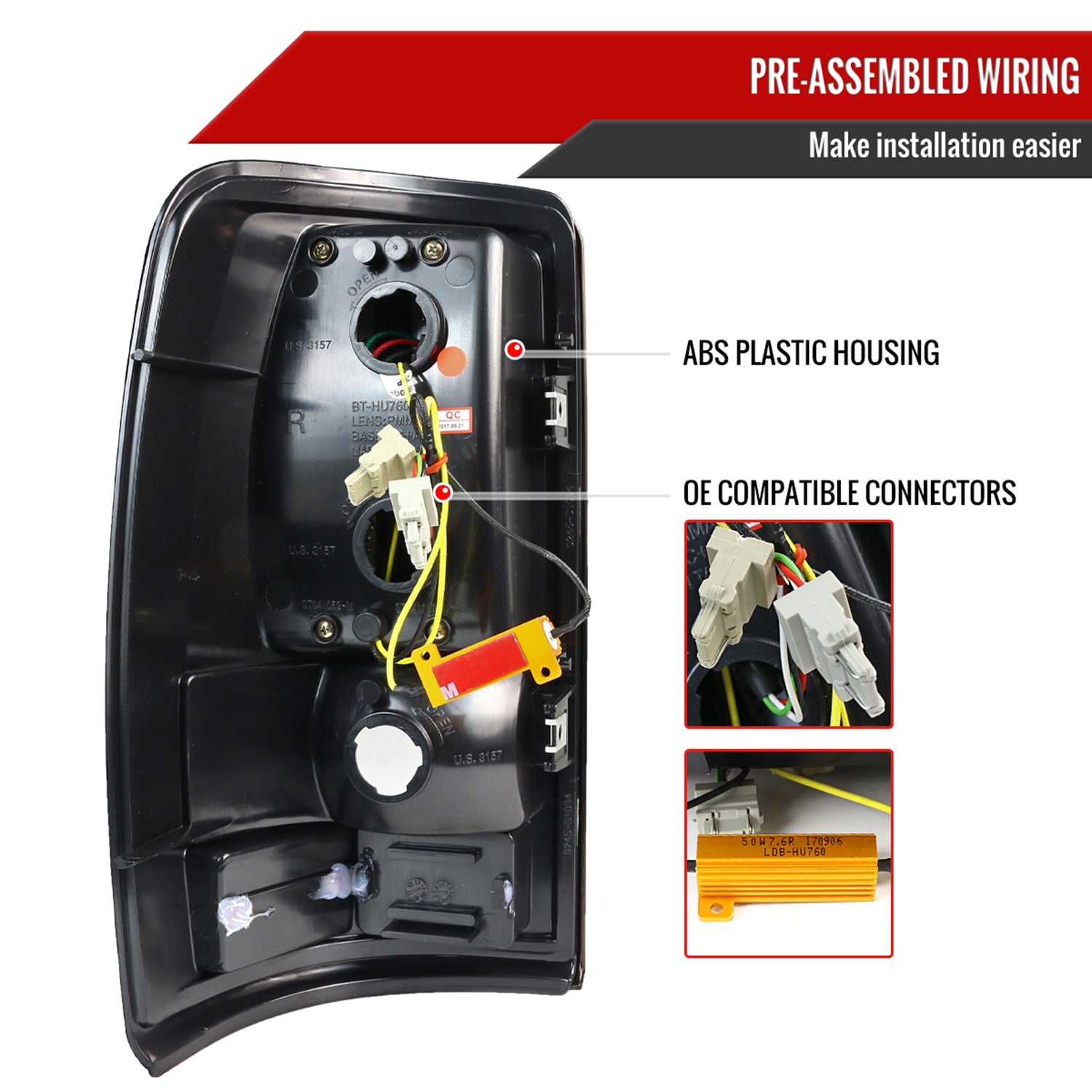 2000-2006 Chevy Suburban/Tahoe GMC Yukon/Yukon XL LED Tail Lights Chrome/Smoke