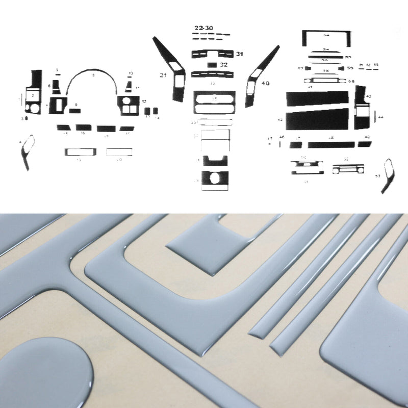 2006-2018 Mercedes Sprinter W906 Alu Look Dashboard Console Trim Kit 57 Pcs