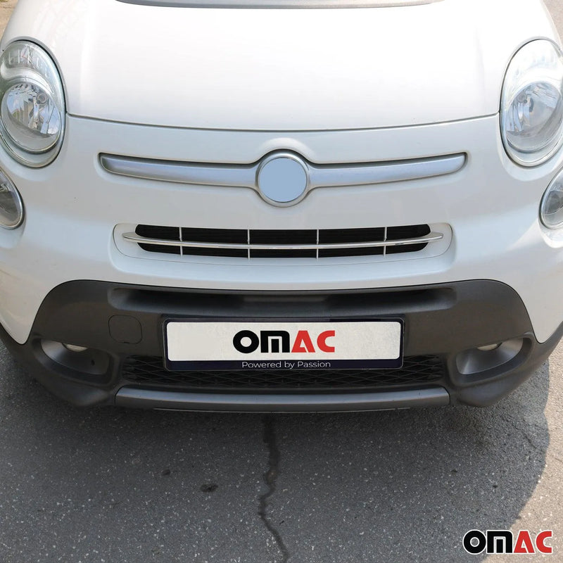 Front Bumper Grill Trim Molding for Fiat 500L Rockstar 2014-2020 Steel Silver - OMAC USA