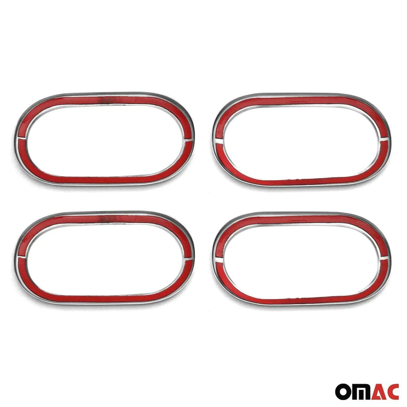 Car Door Handle Cover Protector for Smart Forfour 2014-2019 Steel Chrome 4 Pcs - OMAC USA