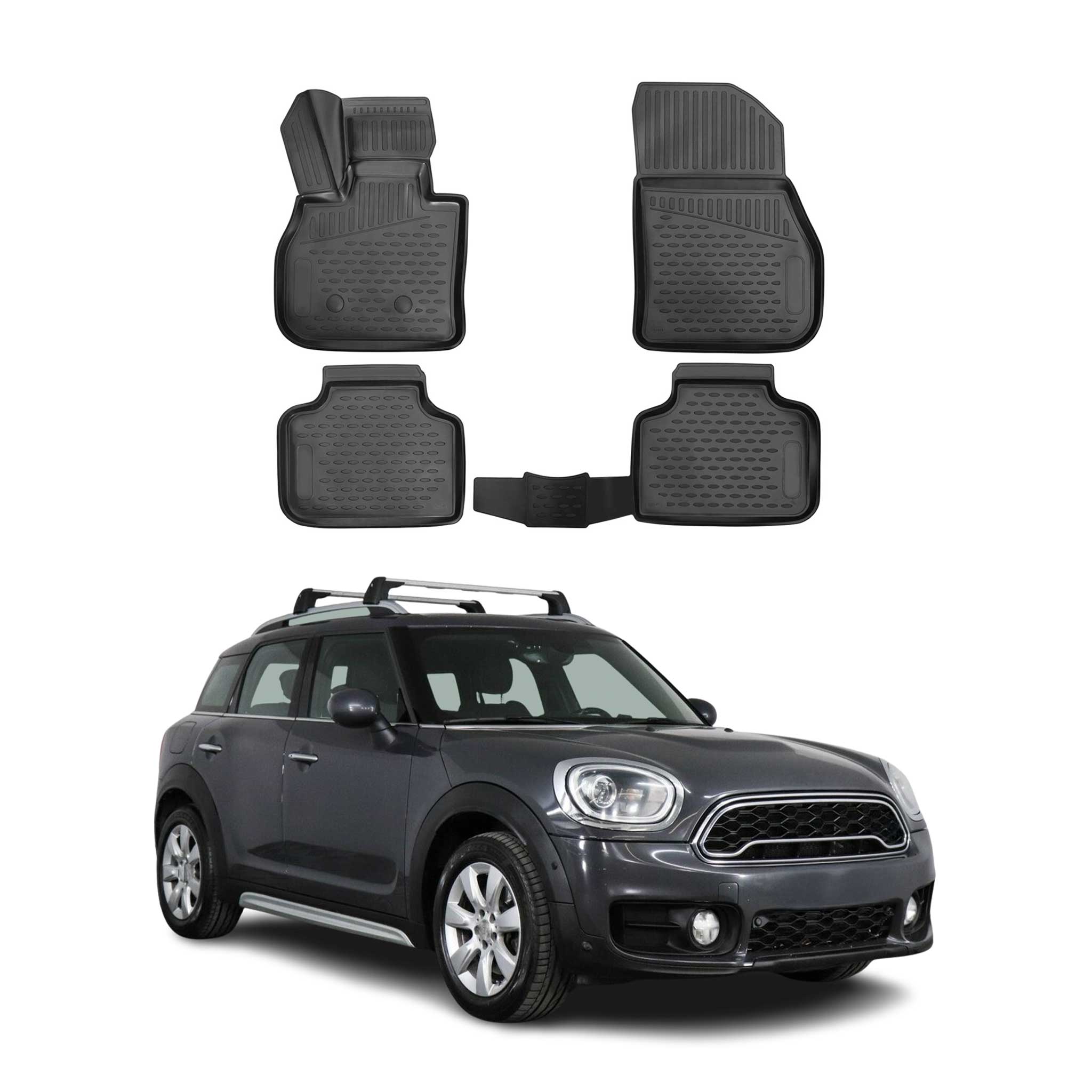 2017-2019 Mini Cooper Countryman F60 Floor Mats Liners Full Set All Weather Black