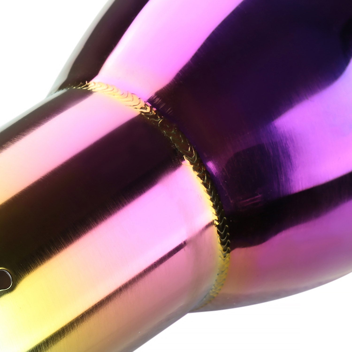 Universal 2.5" Inlet/3.875" Outlet Rainbow Steel Burnt Purple Exhaust Tips 2Pcs