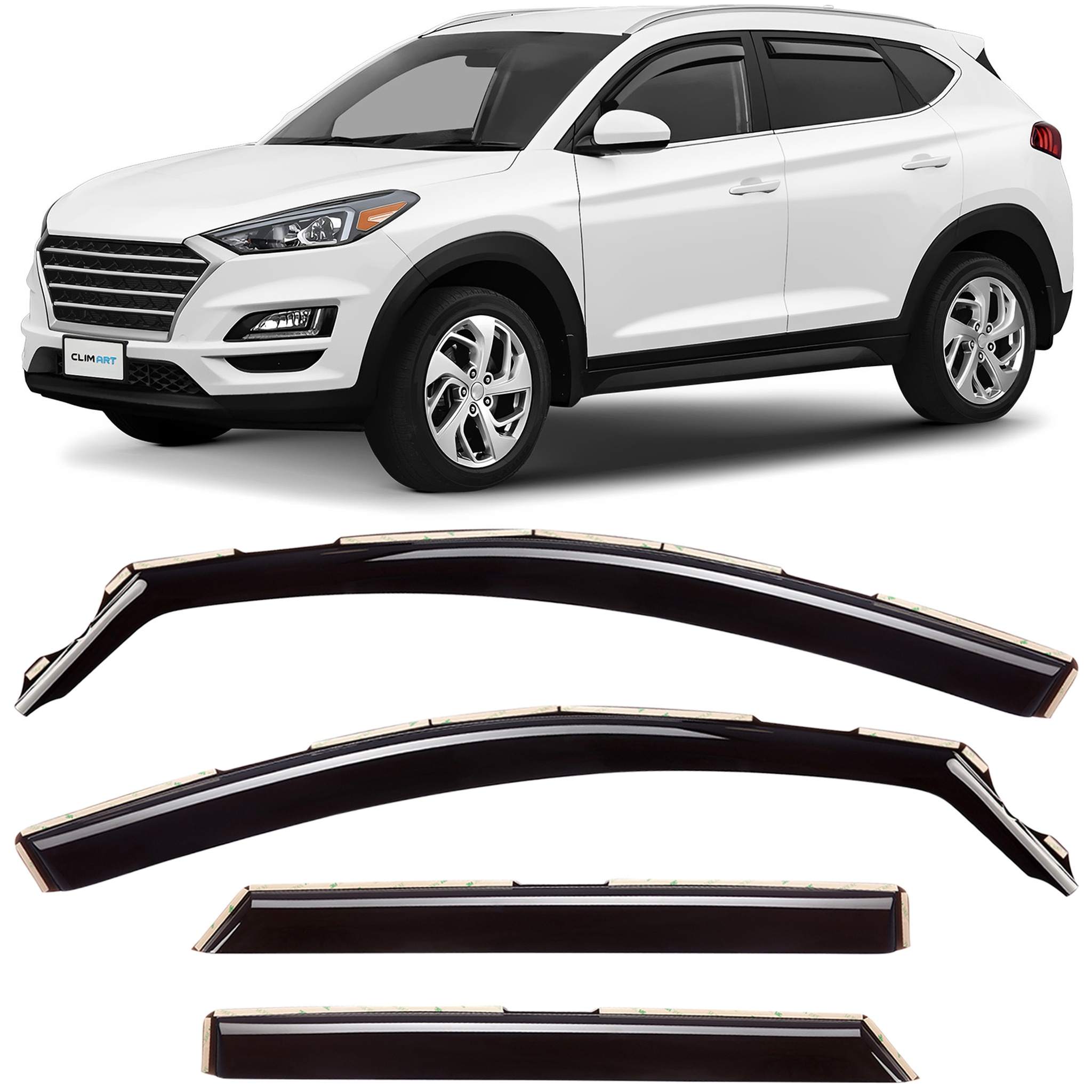 Clim Art Wind Deflectors for Hyundai Tucson 2016-2021 In-channel Dark Smoke 4Pcs