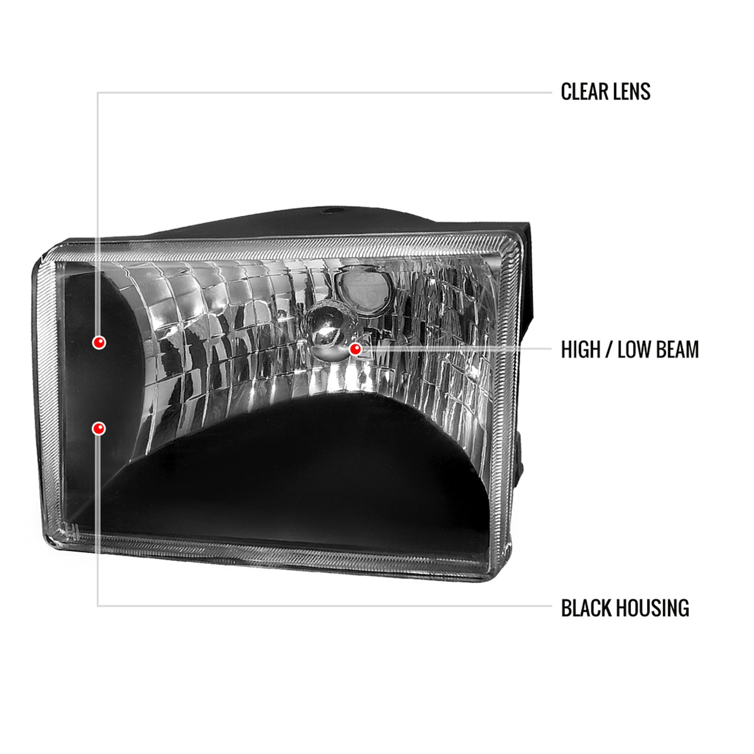 1993-1998 Jeep Grand Cherokee Factory Style Headlights Matte Black/Clear Lens