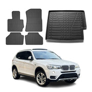 2011-2017 BMW X3 F25 Floor Mats & Cargo Liner Full Set All Weather Black