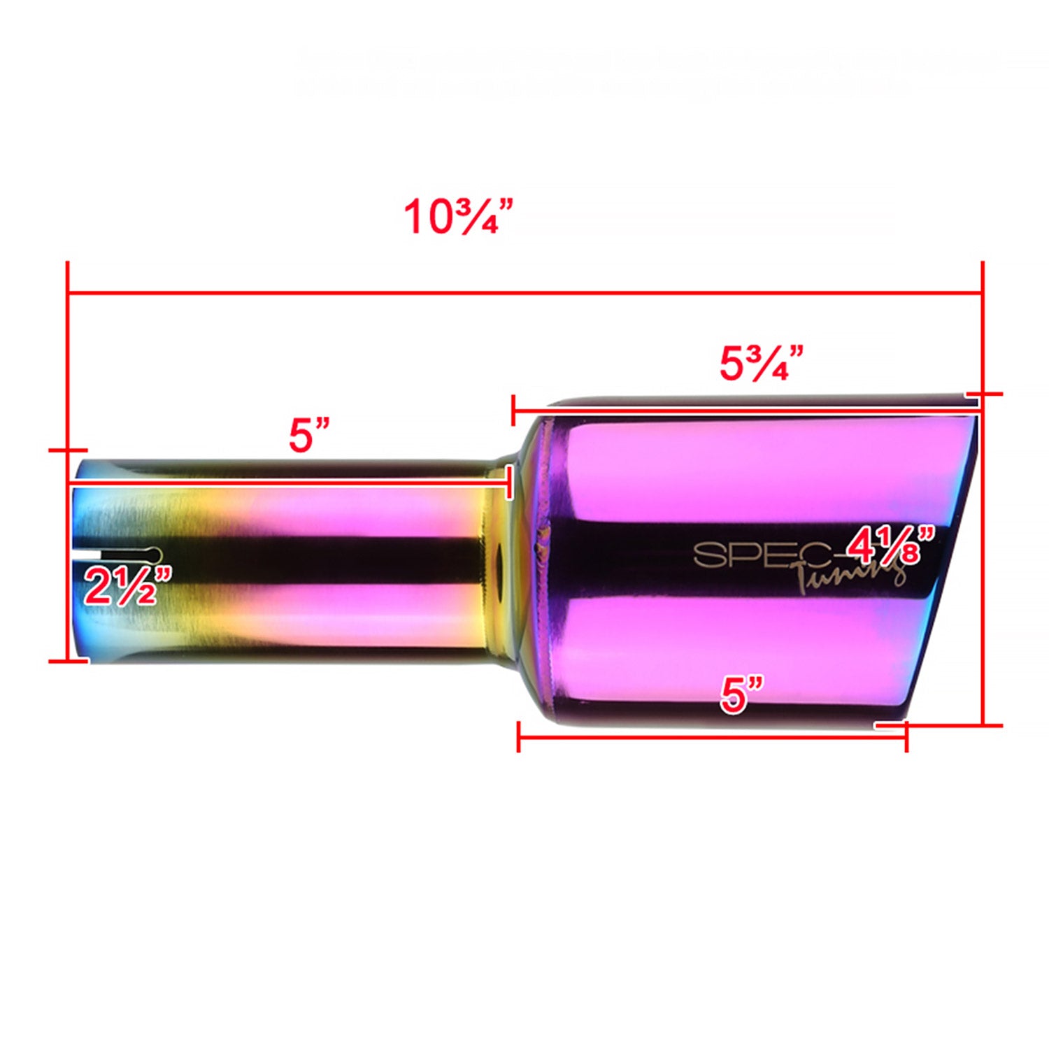 Universal 2.5" Inlet/4.125" Outlet Rainbow Steel Burnt Purple Exhaust Tips 2Pcs