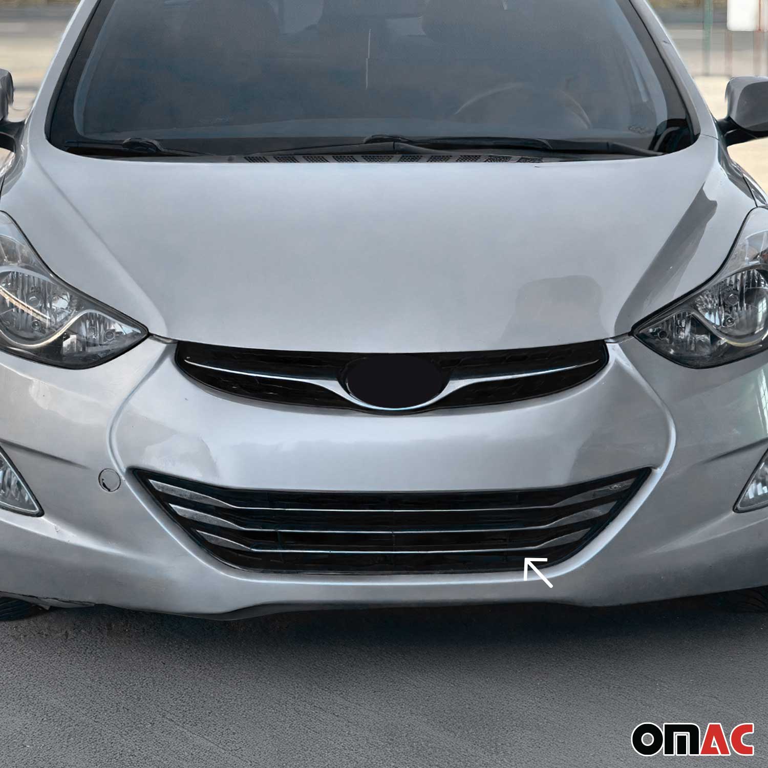 2011-2013 Hyundai Elantra Sedan Front Bumper Trim Molding Stainless Steel