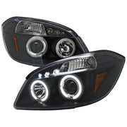 2005-2010 Chevy Cobalt Pontiac G5/Pursuit Dual Halo Projector Headlights Black