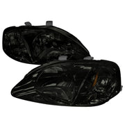 1999-2000 Honda Civic Factory Style Crystal Headlights Chrome/Smoke Lens