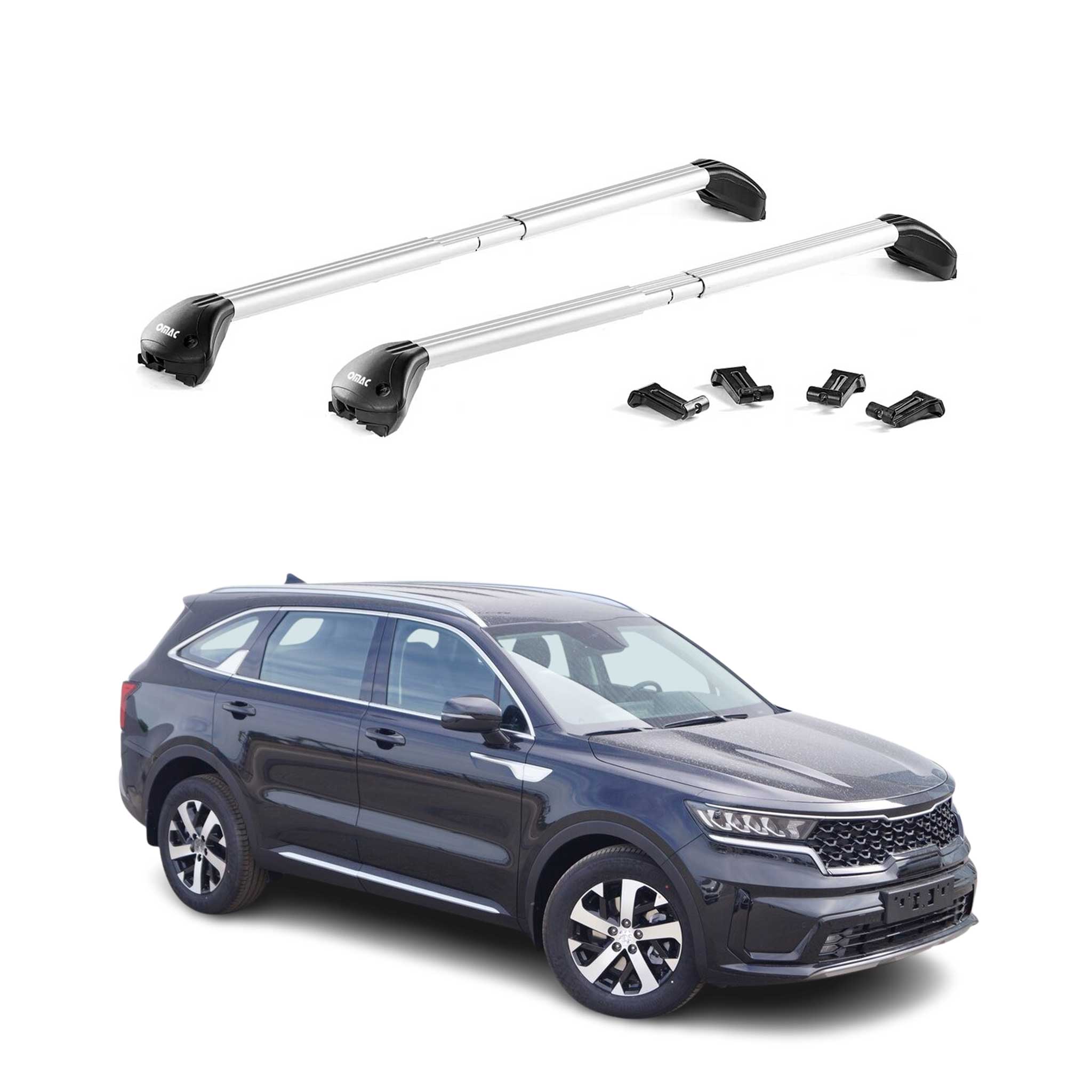 2021-2025 Kia Sorento Roof Rack Cross Bars Silver Luggage Carrier 2 Pcs
