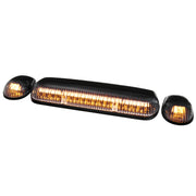 Universal 3PC Set Roof Cab Amber LED Lights Black Housing/Clear Lens