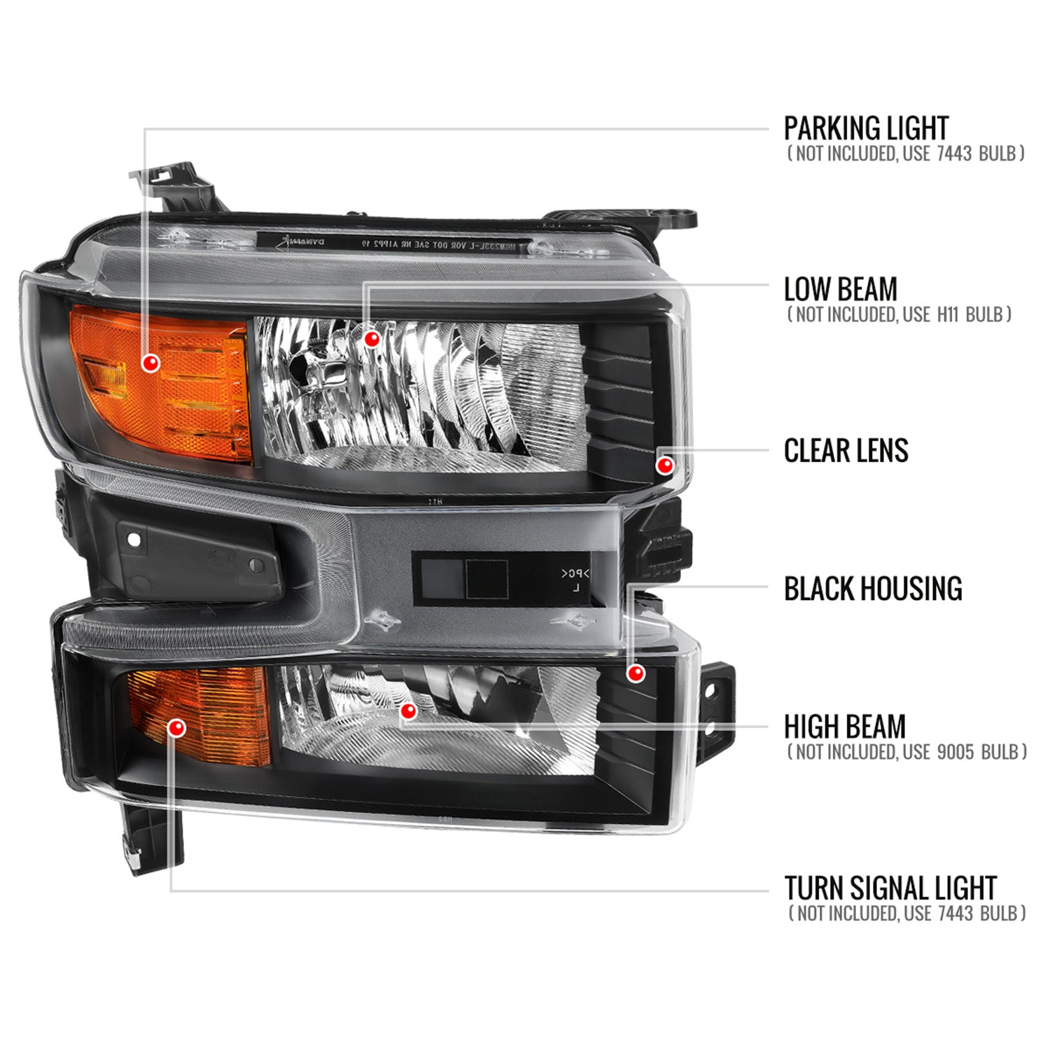 2019-2021 Chevy Silverado 1500 Passenger Side Factory Projector Headlight