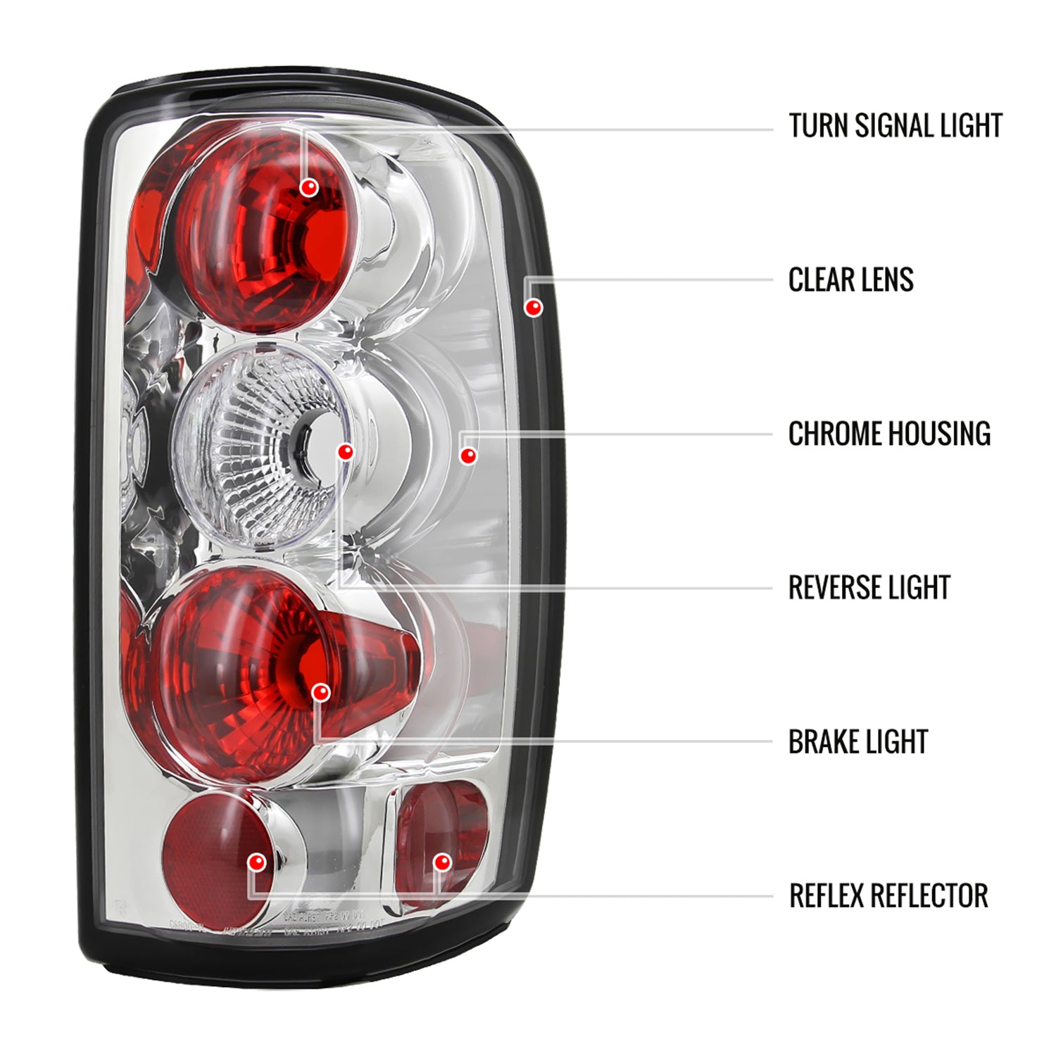 2000-2006 Chevy GMC Tahoe/Yukon/Suburban Tail Lights Chrome/Clear Lens