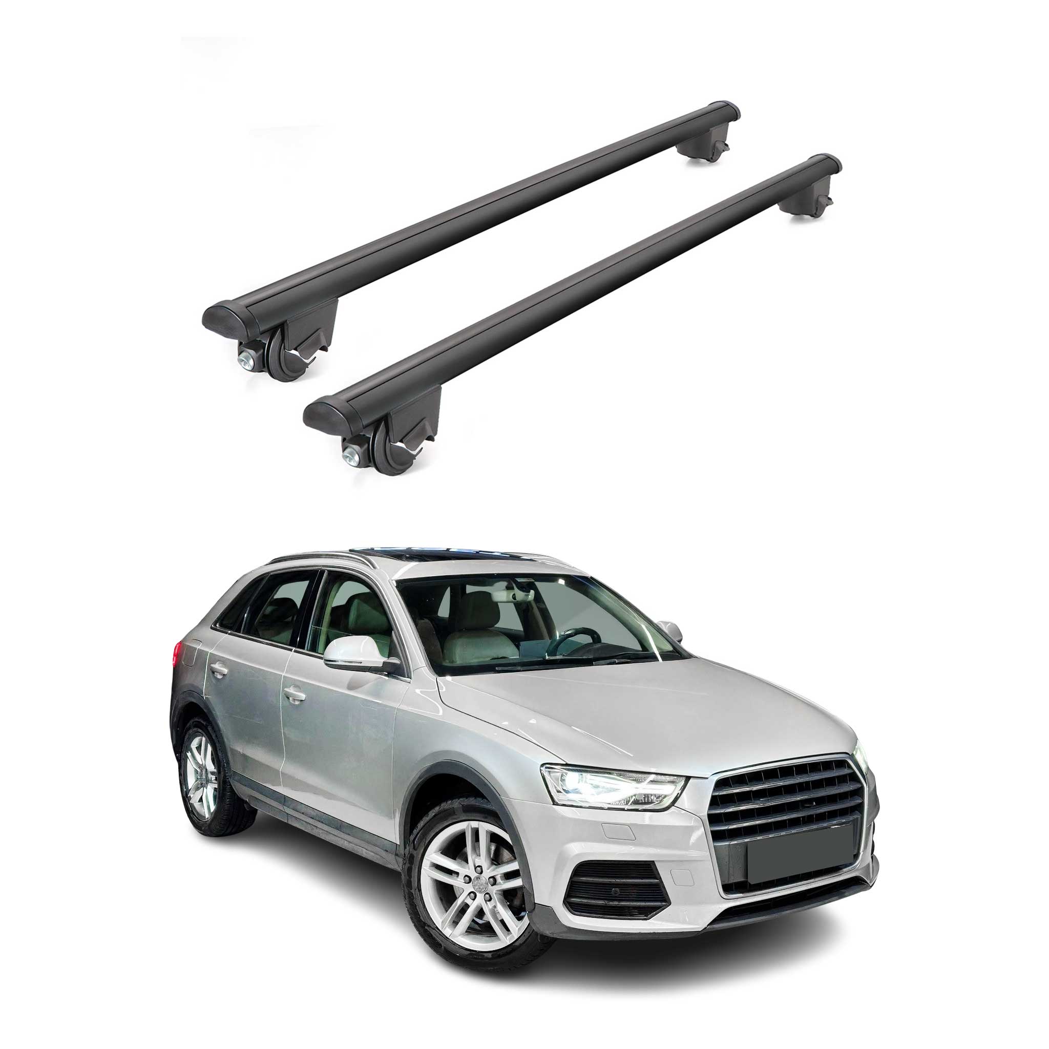 2015-2018 Audi Q3 / Q3 Quattro Roof Rack Cross Bars Black