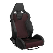 Universal Racing Seat Black Suede Red Bird Eye Mesh Cloth Double Black Stitch