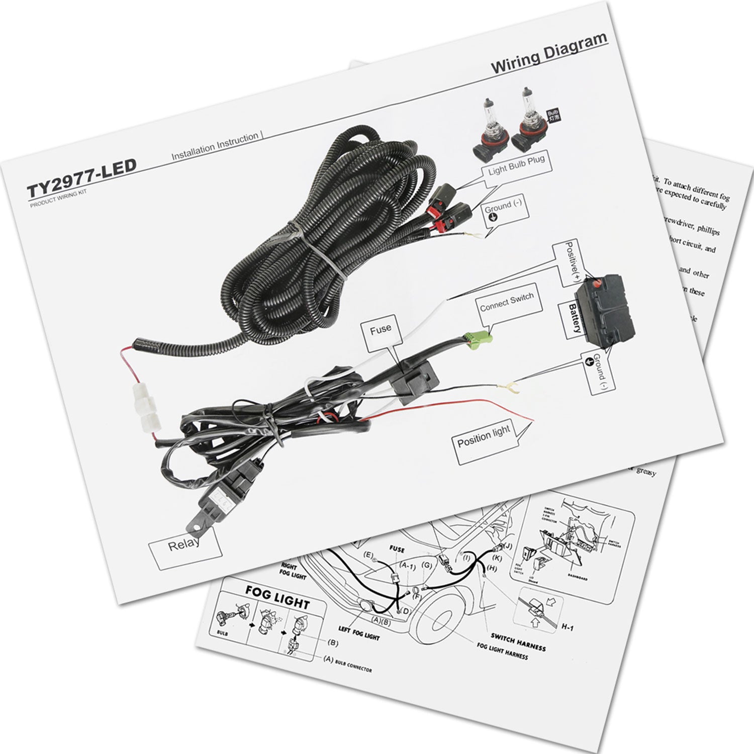 2020-2021 Toyota C-HR LED Fog Light Kit Chrome Housing/Clear Lens