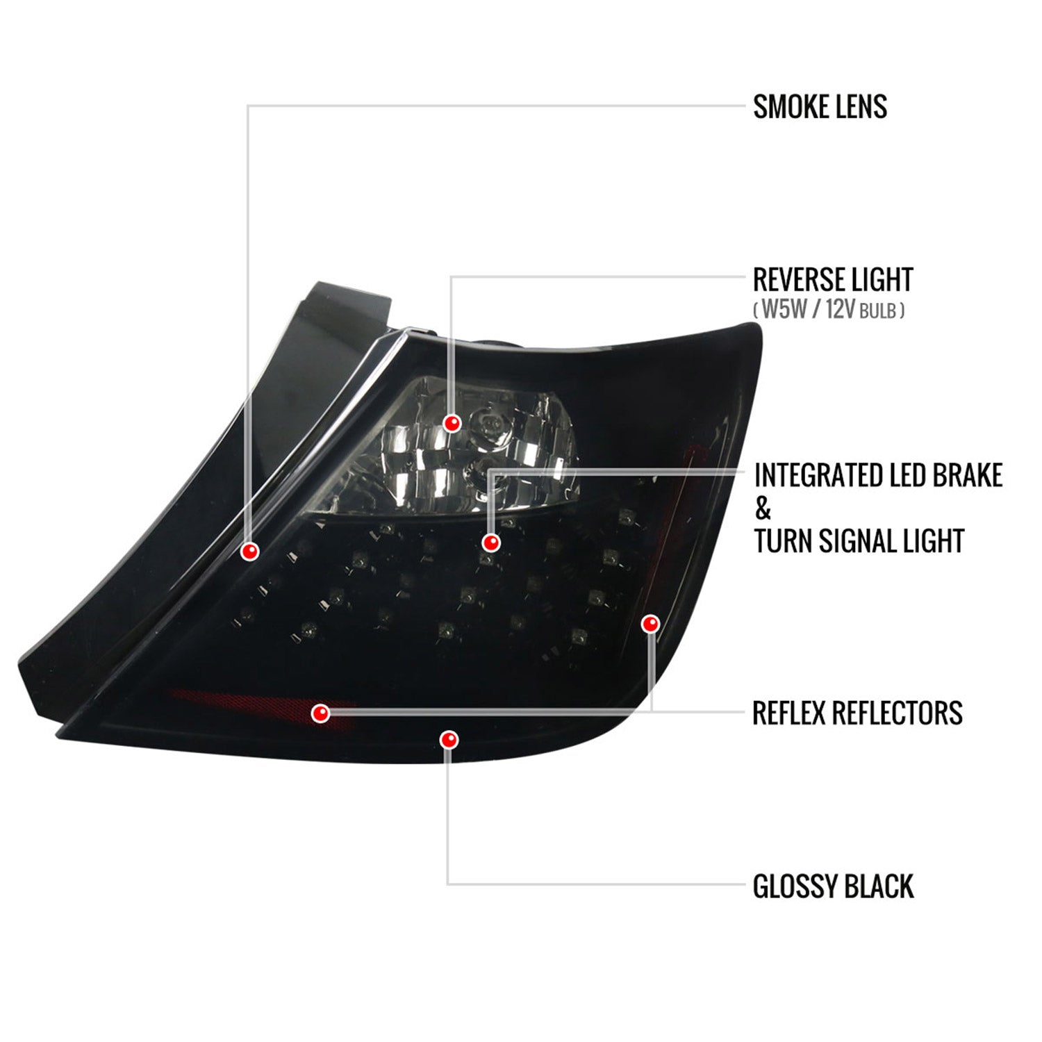 2004-2010 Scion tC LED Tail Lights Glossy Black Housing/Smoke Lens