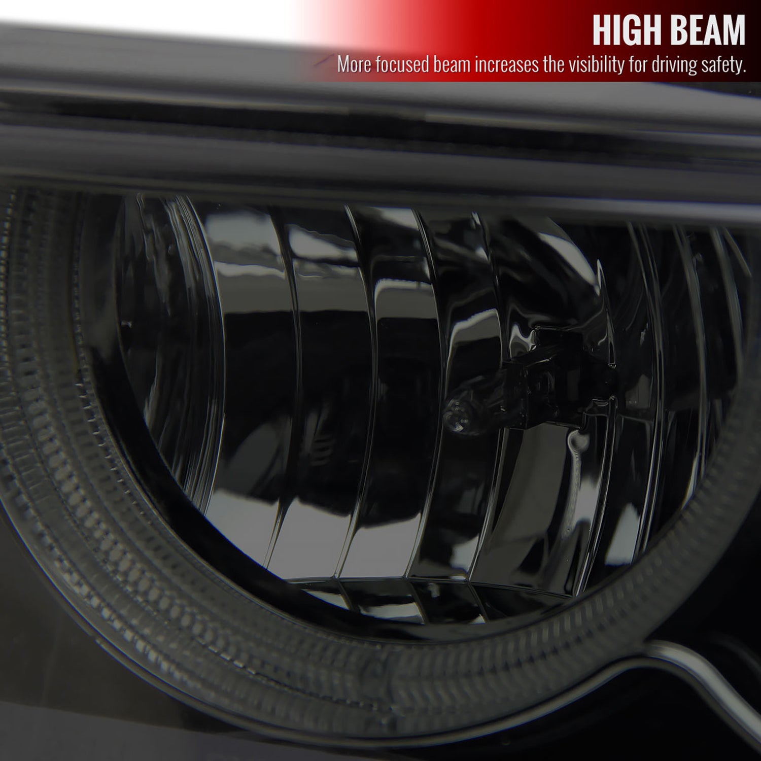 1998-2004 Chevy S10 Dual Halo Projector Headlights Chrome Housing/Smoke Lens