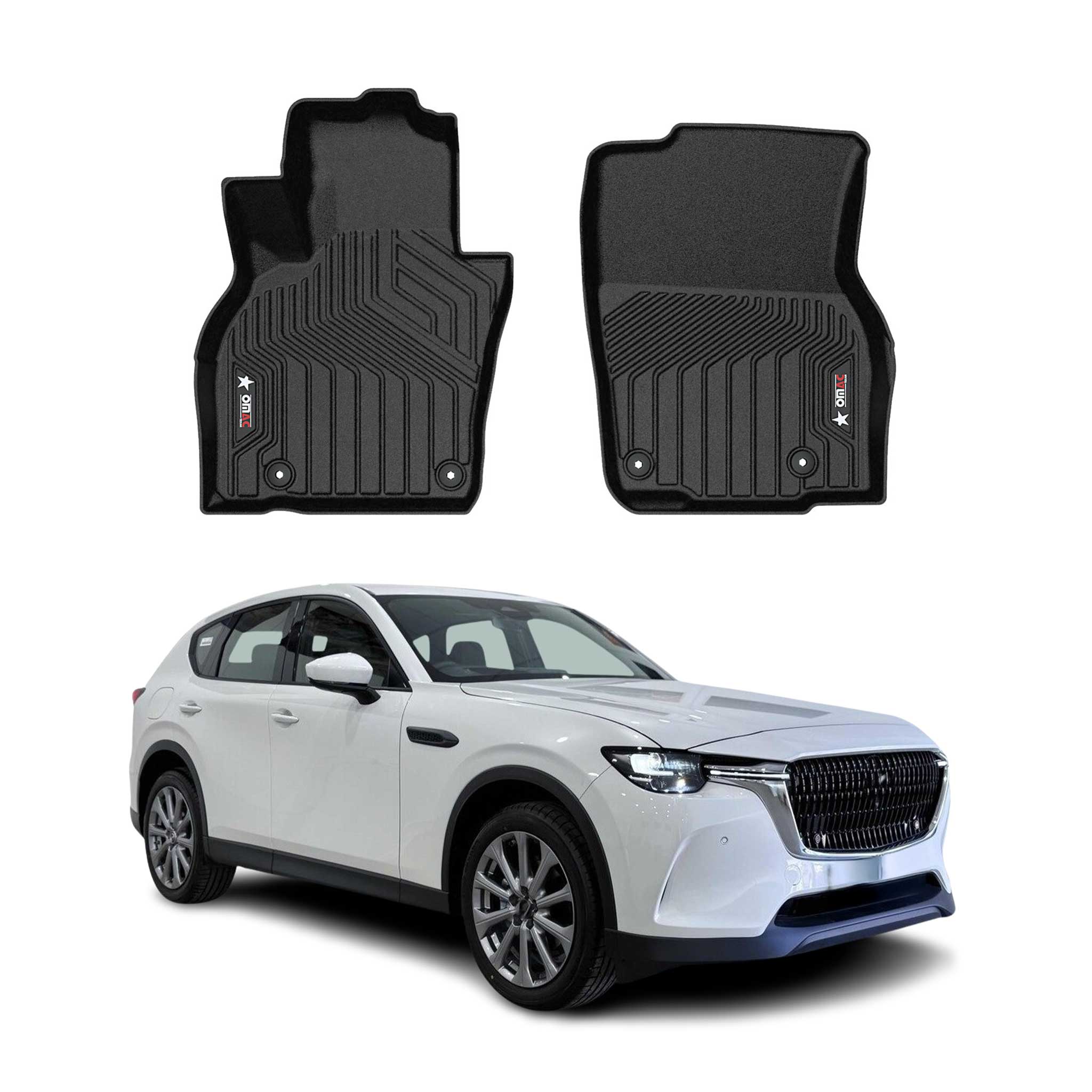 2022-2024 Mazda CX-60 Premium Floor Mats Liners First Row Front Black