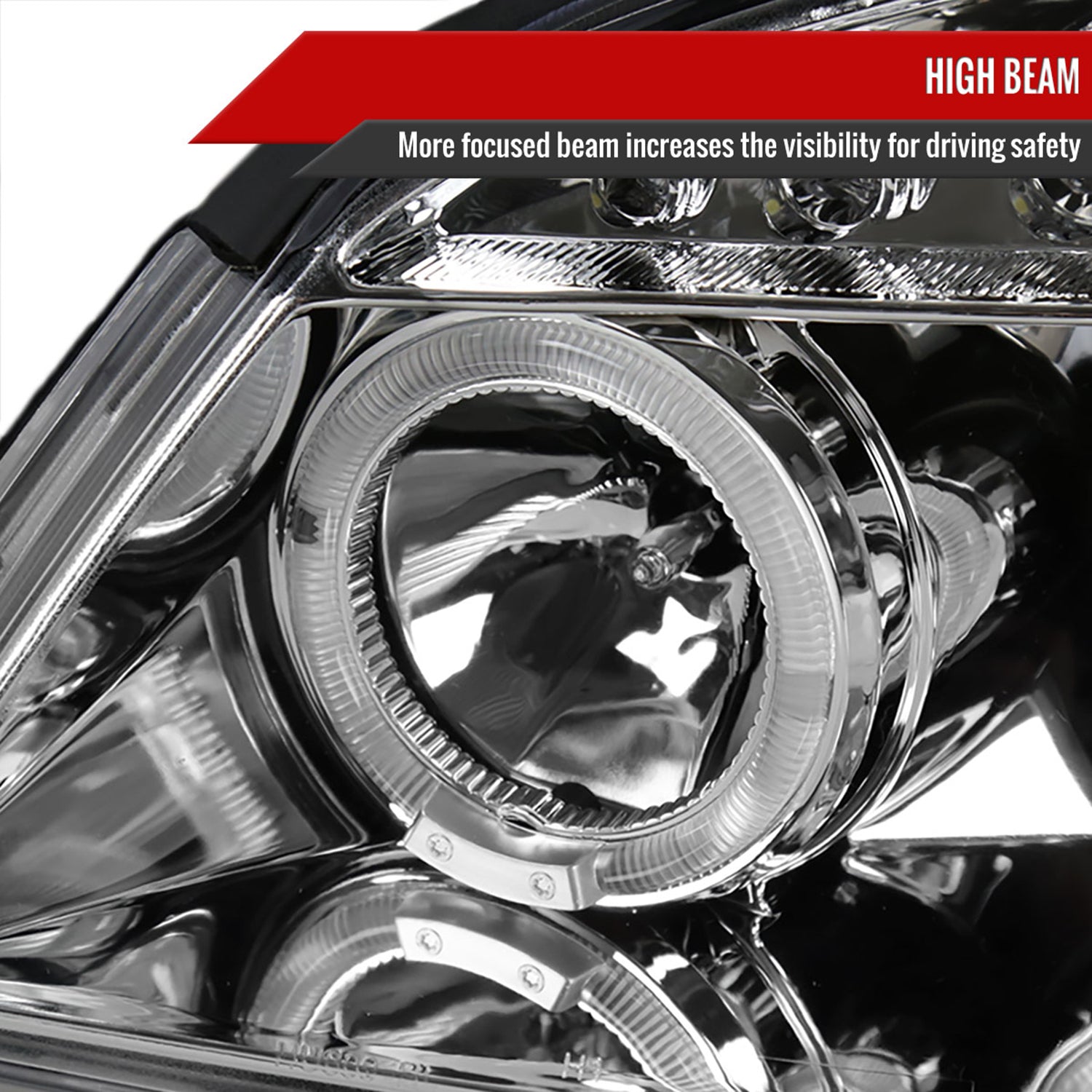 2005-2010 Chevy Cobalt Pontiac /Pursuit Dual Halo Projector Headlights Chrome