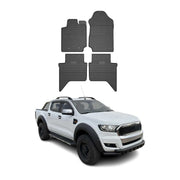 2019-2022 Ford Ranger SuperCrew Floor Mats Liners Full Set All Weather Rubber