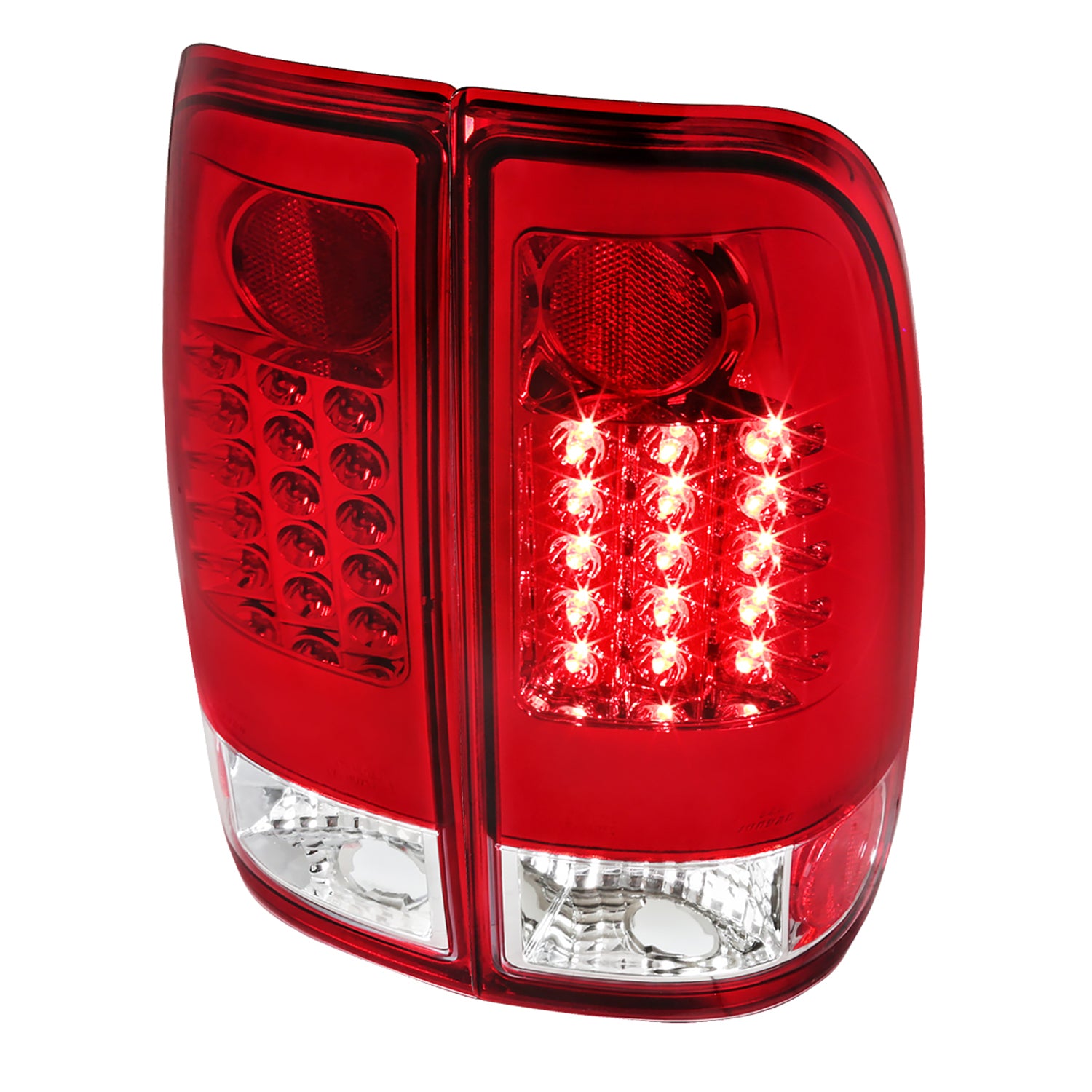 1997-2007 Ford F-150/F-250/350/450/550 Styleside LED Tail Lights Chrome/Red