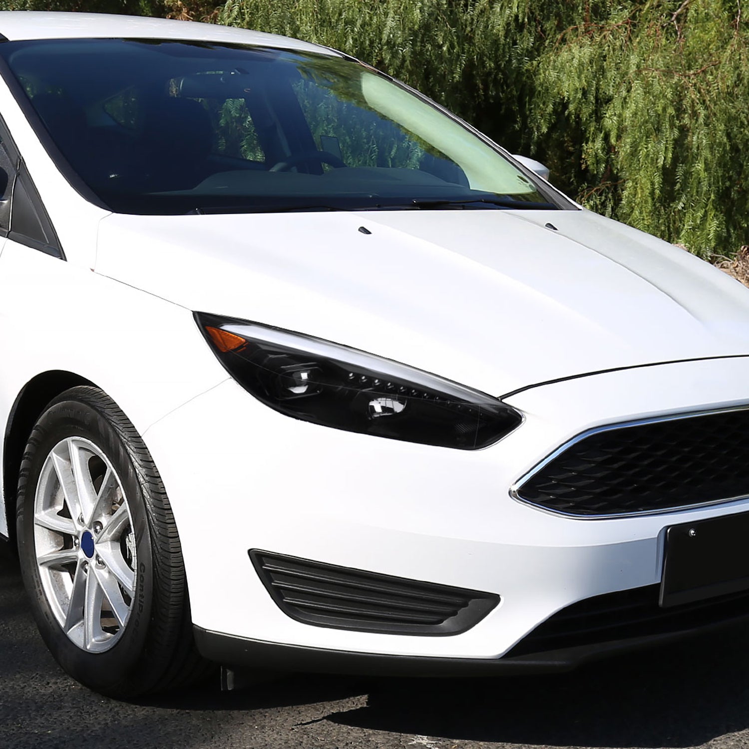 2015-2018 Ford Focus LED Signal Projector Headlights Jet Black/Clear