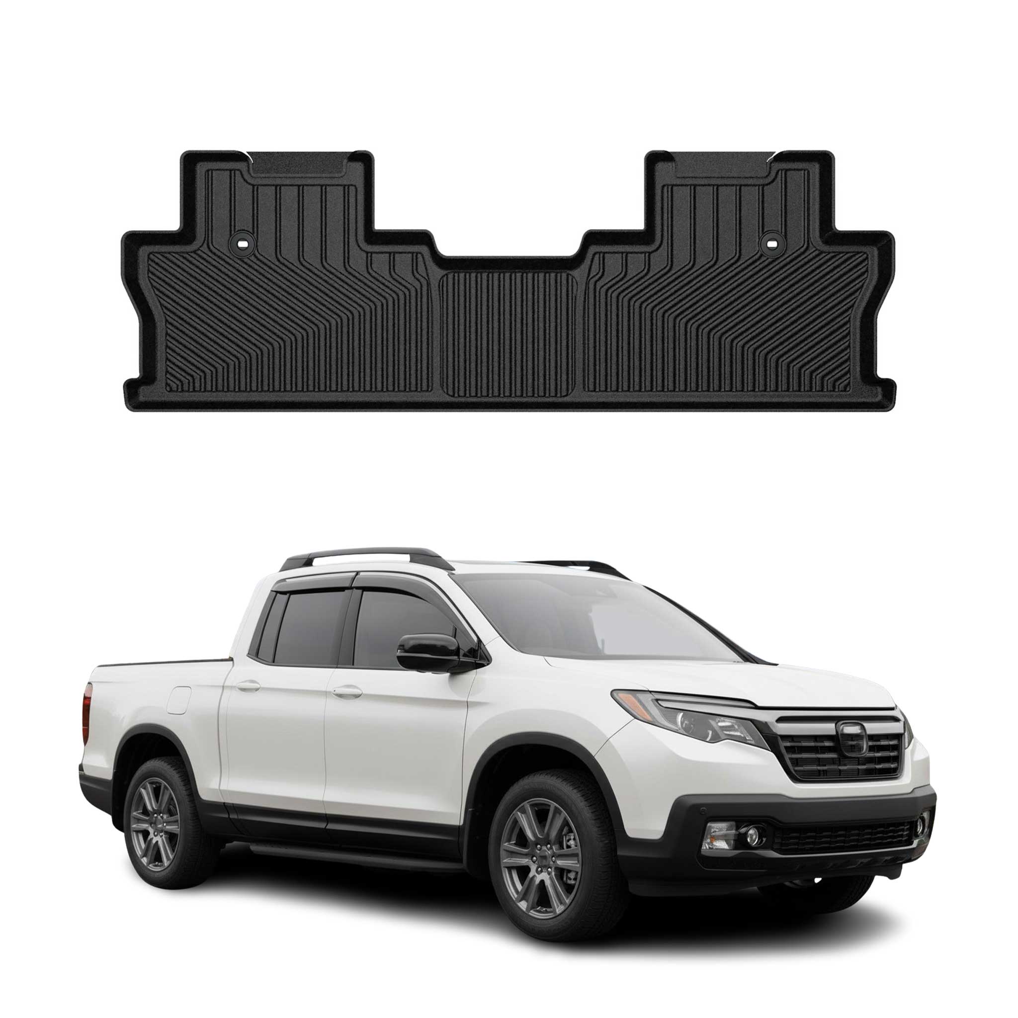 2017-2025 Honda Ridgeline Premium Floor Mats Liners Second Row Rear Black