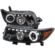 2008-2010 Scion xB Single Halo Projector Headlights Matte Black/Clear Lens
