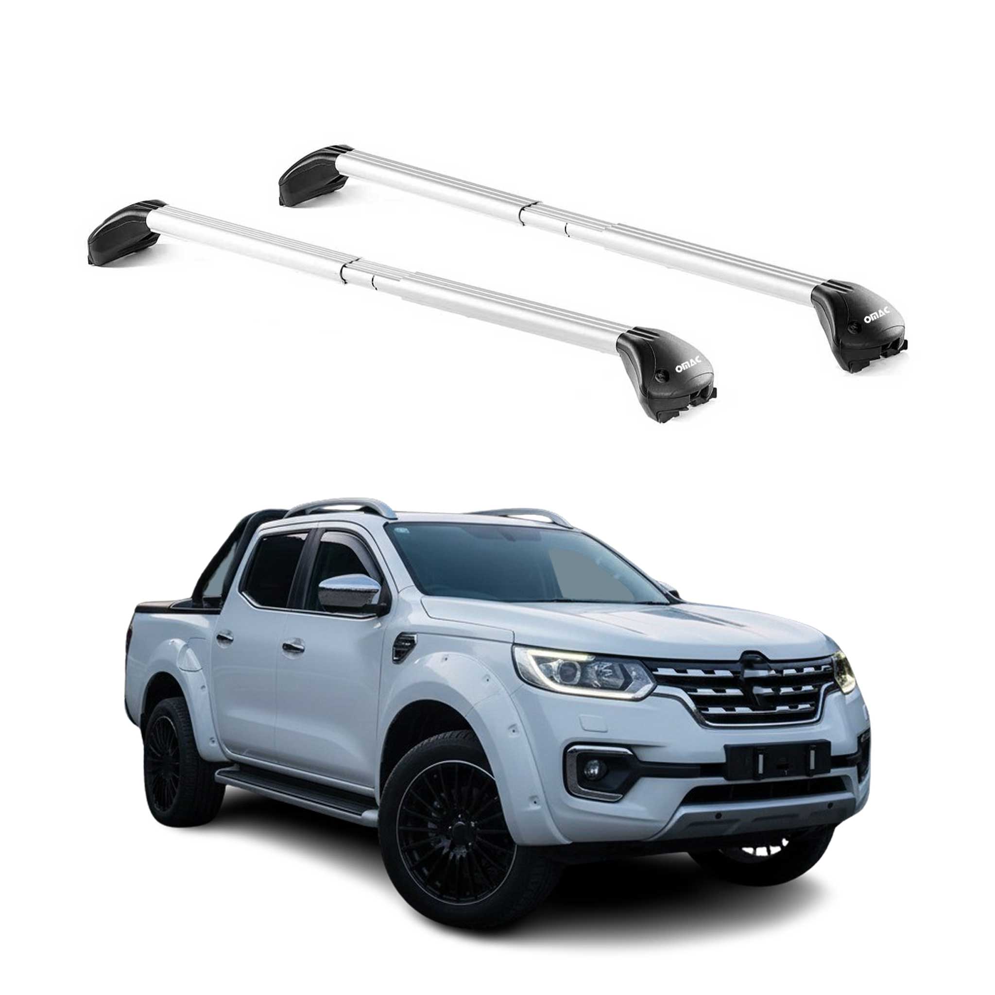 Roof Rack Cross Bars Luggage Carrier for Nissan Frontier 2022-2025 Alu Silver