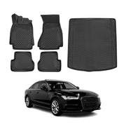 2012-2018 Audi A6 S6 Sedan Floor Mats & Cargo Liner Full Set All Weather Black